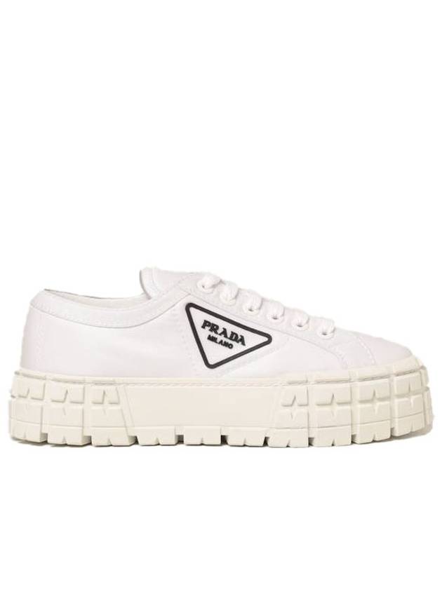 Double Wheel Re-Nylon Gabardine Low-Top Sneakers White - PRADA - BALAAN 3