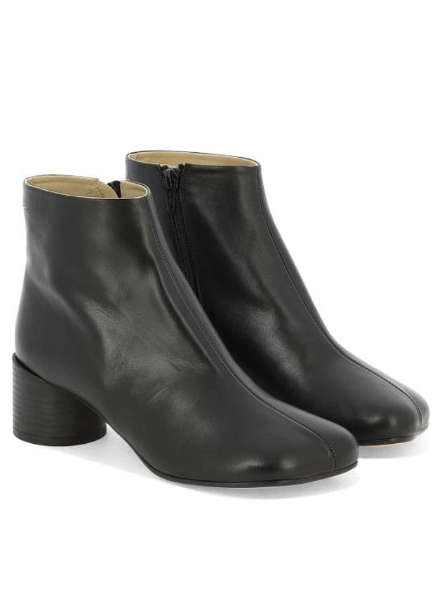 Women's Anatomic Tabi Toe Leather Middle Boots Black - MAISON MARGIELA - BALAAN 3