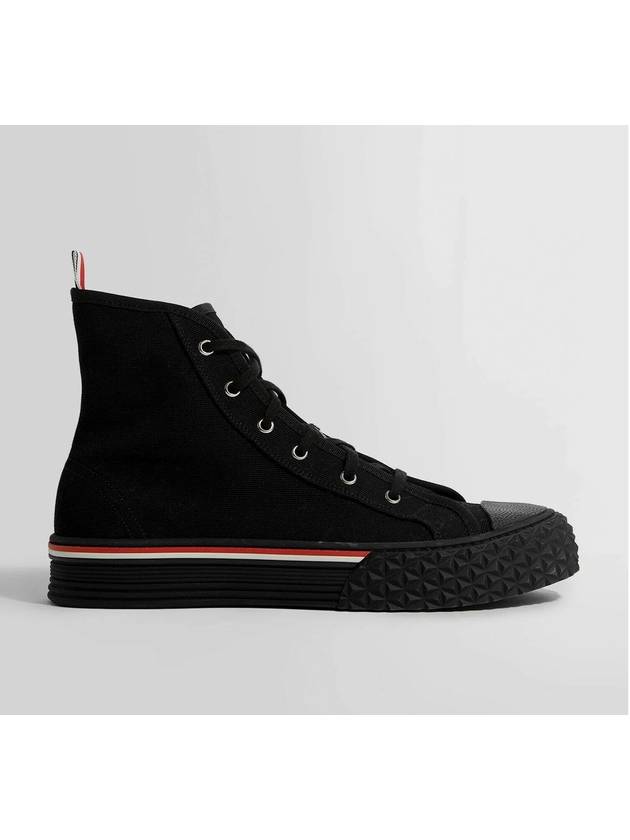 RWB Stripe Canvas Tartan Sole Collegiate High Top Sneakers Black - THOM BROWNE - BALAAN 7