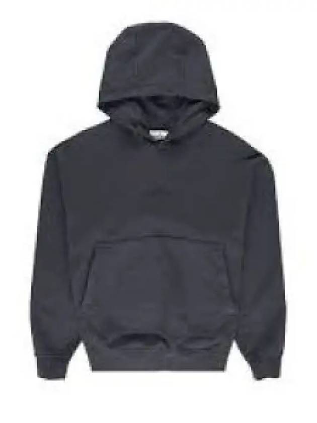 Cotton Fleece Embroidered Logo Hoodie Dark Grey Melange - STONE ISLAND - BALAAN 2