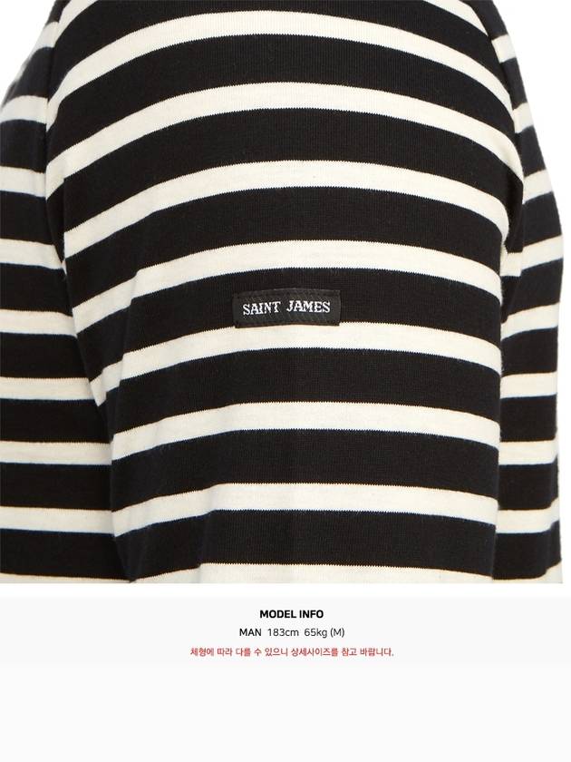 Minquiers Modern Stripe Long Sleeve T-Shirt Noir - SAINT JAMES - BALAAN 9