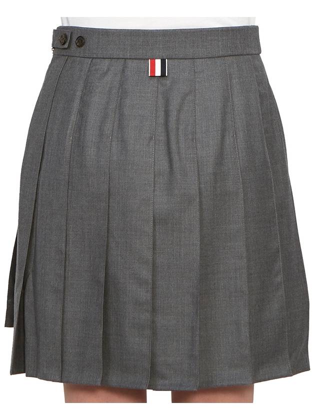 RMB Wool Mini Pleated Skirt Grey - THOM BROWNE - BALAAN 8