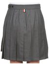 RMB Wool Mini Pleated Skirt Grey - THOM BROWNE - BALAAN 10