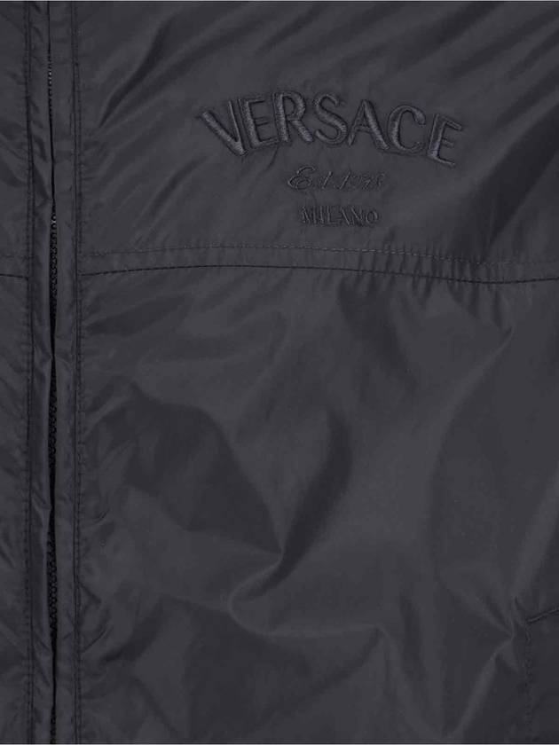 Nylon Zip-Up Jacket Black - VERSACE - BALAAN 4