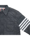 4 Bar Poly Twill Down Shirt Jacket Grey - THOM BROWNE - BALAAN 5