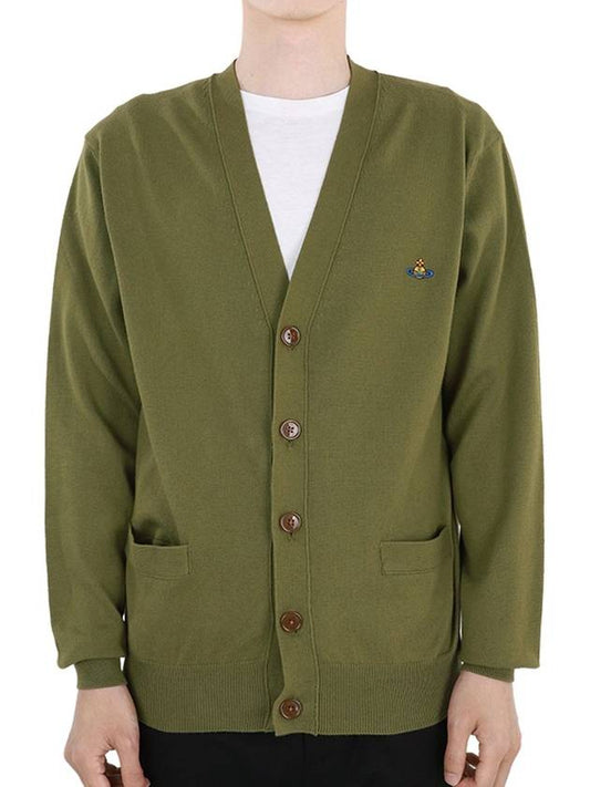 ORB Logo V-Neck Cardigan Green - VIVIENNE WESTWOOD - BALAAN 2