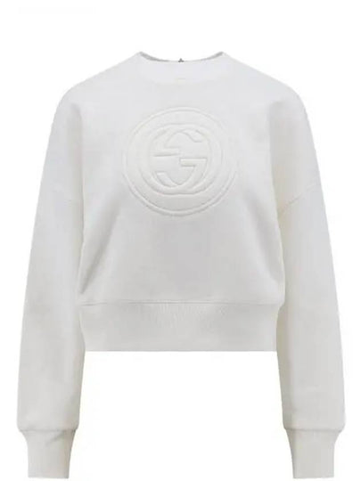 GG Logo Cotton Sweatshirt White - GUCCI - BALAAN 2