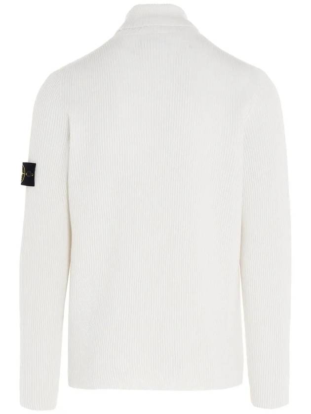 Logo Patch Wool Knit Turtleneck White - STONE ISLAND - BALAAN 4