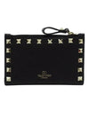 Rockstud Card Wallet Black - VALENTINO - BALAAN 2