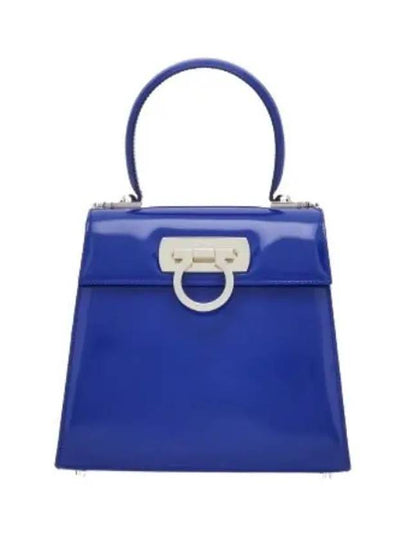 Iconic Top Handle Small Tote Bag Royal Blue - SALVATORE FERRAGAMO - BALAAN 2