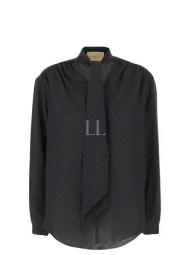 GG Silk Blouse Black - GUCCI - BALAAN 2