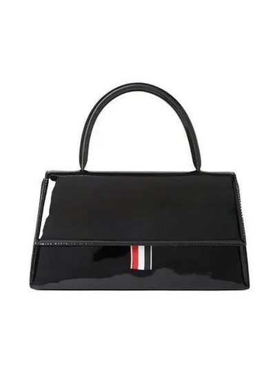 Women's Patent Trapeze Tote Bag Black - THOM BROWNE - BALAAN 2