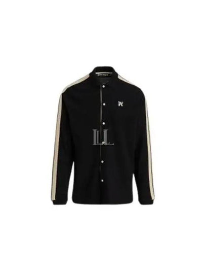 Monogram Track Long Sleeve Shirt Black - PALM ANGELS - BALAAN 2