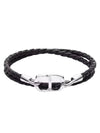 CD Icon Braided Leather Bracelet Black - DIOR - BALAAN 1