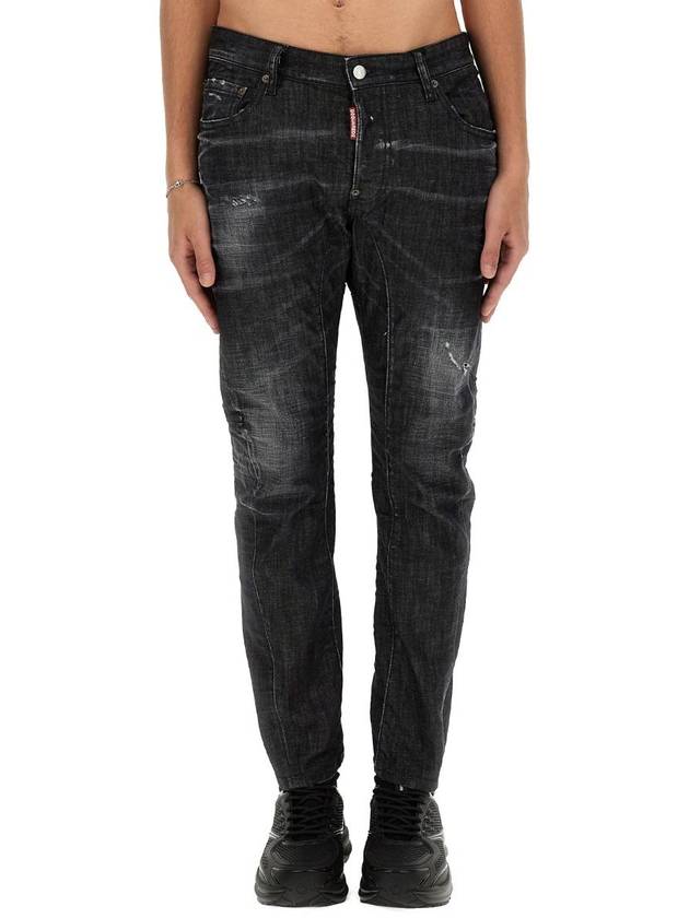 Denim Straight Pants S74LB1579 S30357900 BLACK - DSQUARED2 - BALAAN 2