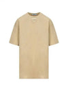 Triangle Logo Short Sleeve T-Shirt Beige - PRADA - BALAAN 2