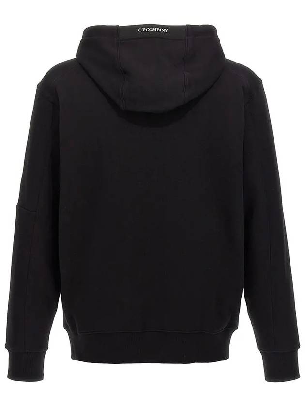 Diagonal Raised Fleece Lens Hoodie Black - CP COMPANY - BALAAN 3