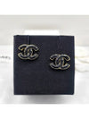 CC Logo Earrings Gold Black - CHANEL - BALAAN 3