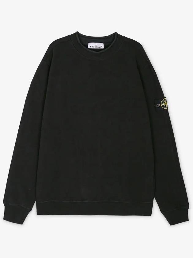 Stretch Cotton Fleece Mock Turtleneck Sweatshirt Black - STONE ISLAND - BALAAN 3