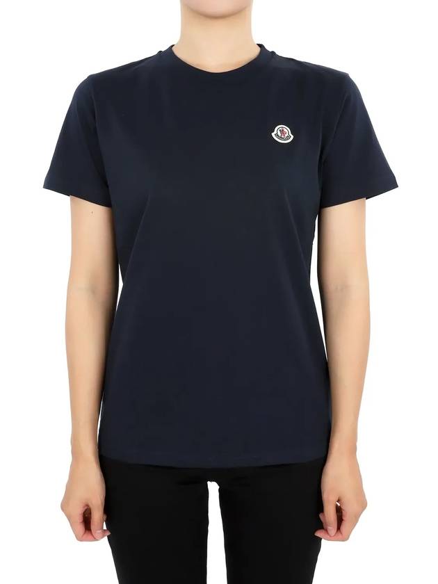 Kids Waffen Patch Round Neck Short Sleeve Navy 8C00027 83907 742 12 14A Adults can be worn - MONCLER - BALAAN 3