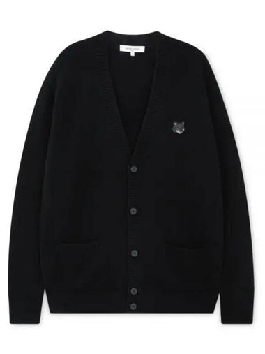 Men s Fox Head Black Cardigan NM00506KT1006 BK 1156998 - MAISON KITSUNE - BALAAN 1