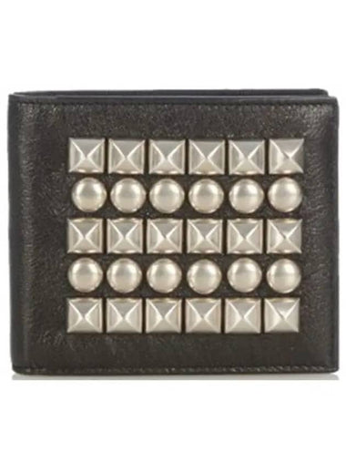 Round Square Stud Grain Leather Wallet Half Wallet 361320 CSJ86 - SAINT LAURENT - BALAAN 1