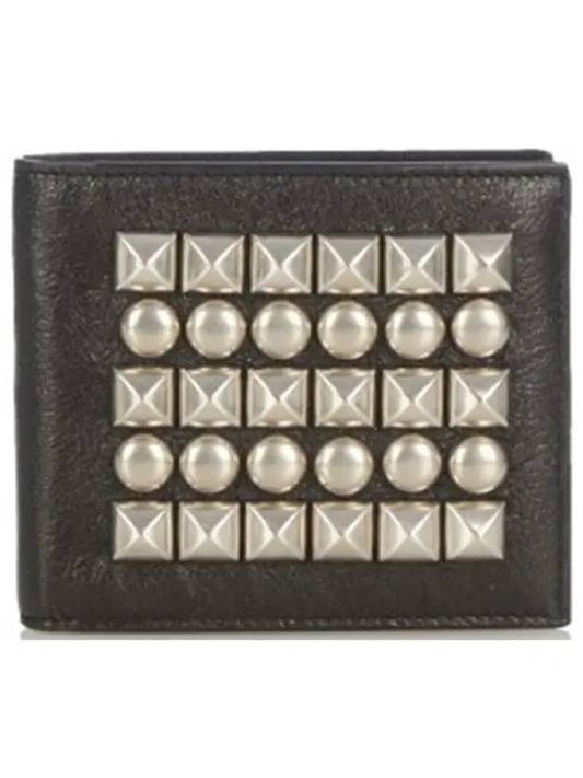 Round Square Stud Grain Leather Wallet Half Wallet 361320 CSJ86 - SAINT LAURENT - BALAAN 1