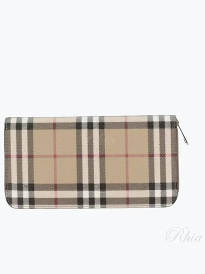 Check Zip Around Long Wallet Archive Beige - BURBERRY - BALAAN 2