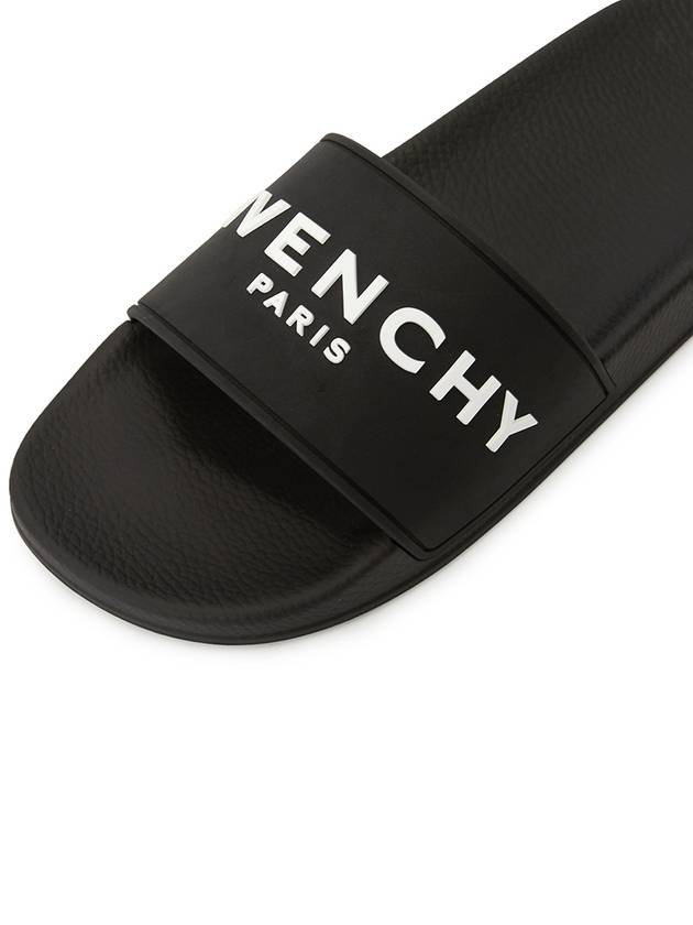 Logo Rubber Slide Slippers Black - GIVENCHY - BALAAN 8