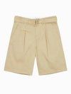 JEANS Men s Beige Wide Pleated Chino Shorts J325359 PF2 - CALVIN KLEIN - BALAAN 2