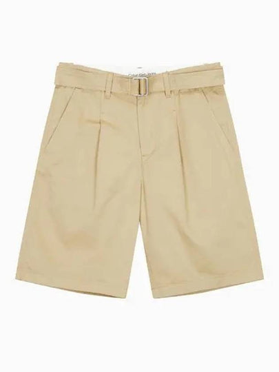 JEANS Men s Beige Wide Pleated Chino Shorts J325359 PF2 - CALVIN KLEIN - BALAAN 2