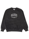 Isoli Oversized Cotton Sweatshirt Black - GANNI - BALAAN 2