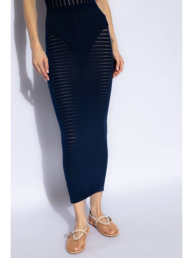 Striped Ribbed Maxi Skirt AA9J21935M875 - ALAIA - BALAAN 4