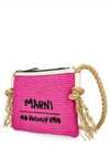 Embroidered Logo Raffia Shoulder Bag Pushia - MARNI - BALAAN 2