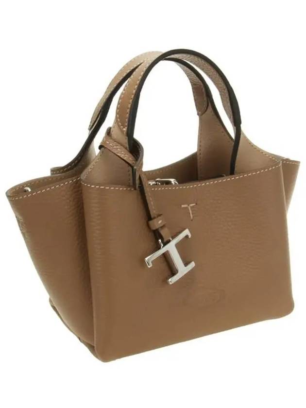 Micro Leather Tote Bag Brown - TOD'S - BALAAN 3