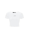 Front logo crop short sleeve t shirt 112310400 BRWHT - ROTATE - BALAAN 1