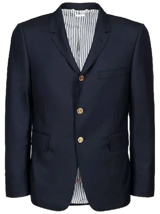 Super 120S Wool Twill Single Breasted Classic Jacket Navy - THOM BROWNE - BALAAN 2