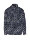 Verdy Monogram Print Allover Cotton Long Sleeve Shirt Navy - KENZO - BALAAN 2