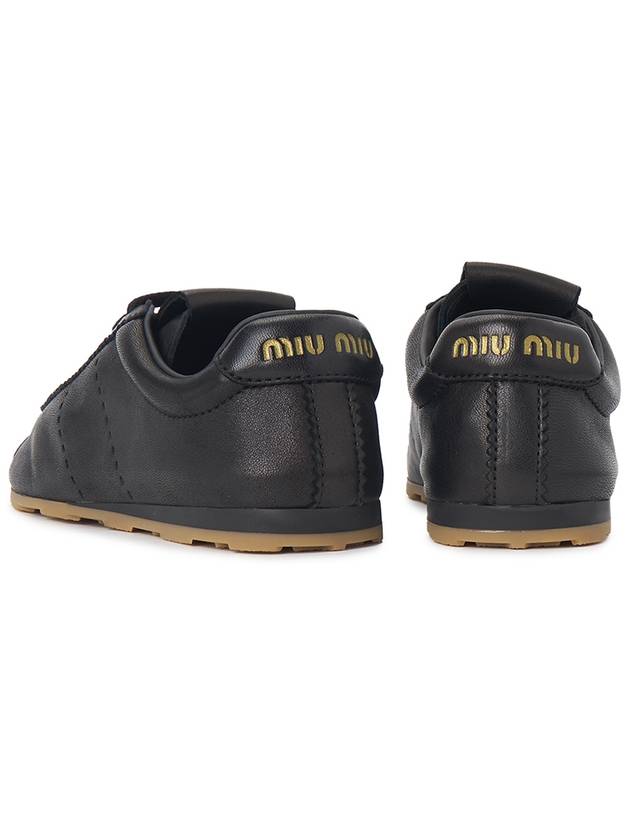 Women's Nappa Leather Low Top Sneakers Black - MIU MIU - BALAAN 7