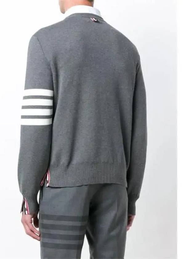 4 Bar Armband Milano Stitch Knit Top Mid Grey - THOM BROWNE - BALAAN 4