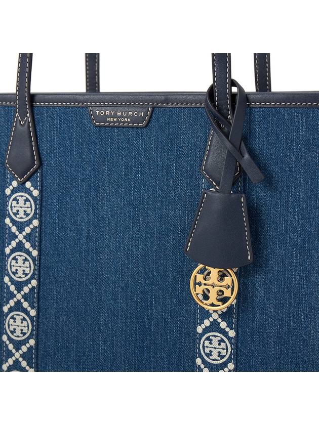 Perry Triple Compartment Tote Bag Denim Blue - TORY BURCH - BALAAN 7