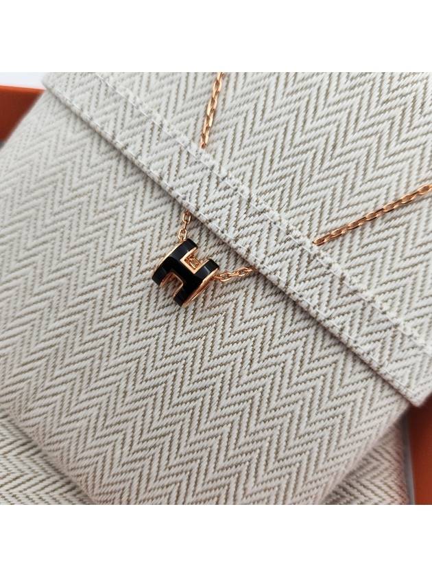 Mini Pop H Pendant Rose Gold & Noir - HERMES - BALAAN 6