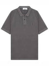 Men's Logo Patch Short Sleeve Polo Shirt Steel Grey - STONE ISLAND - BALAAN 2