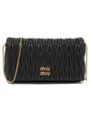 Matelasse Nappa Leather Logo Mini Bag Black - MIU MIU - BALAAN 3