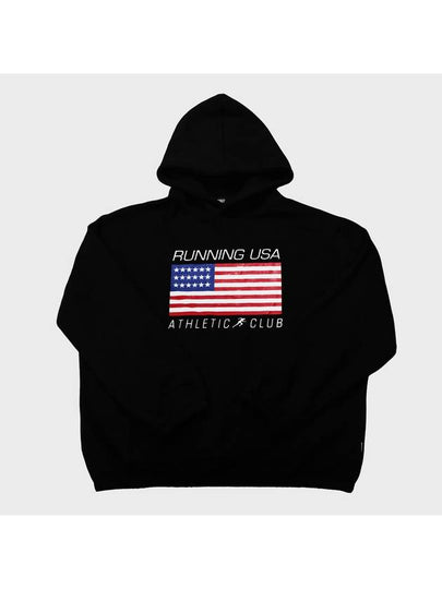 Unisex Running USA Athletic Club Hoodie Black - RESPECT - BALAAN 2