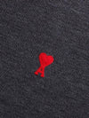 Men's Mini Heart Logo Merino Wool Knit Top Grey - AMI - BALAAN 7