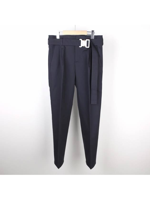 Logo belt slacks navy 023C120A4451 541 - DIOR - BALAAN 1