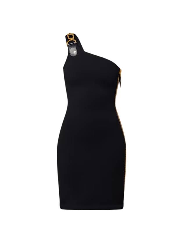 XXL Detail One Shoulder Midi Dress Black - LOUIS VUITTON - BALAAN 1