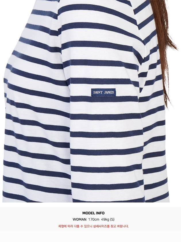 Minquiers Striped Long Sleeve T-Shirt Navy - SAINT JAMES - BALAAN 9