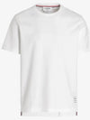 Men's Side Slit Relaxed Short Sleeve T-Shirt White - THOM BROWNE - BALAAN 2